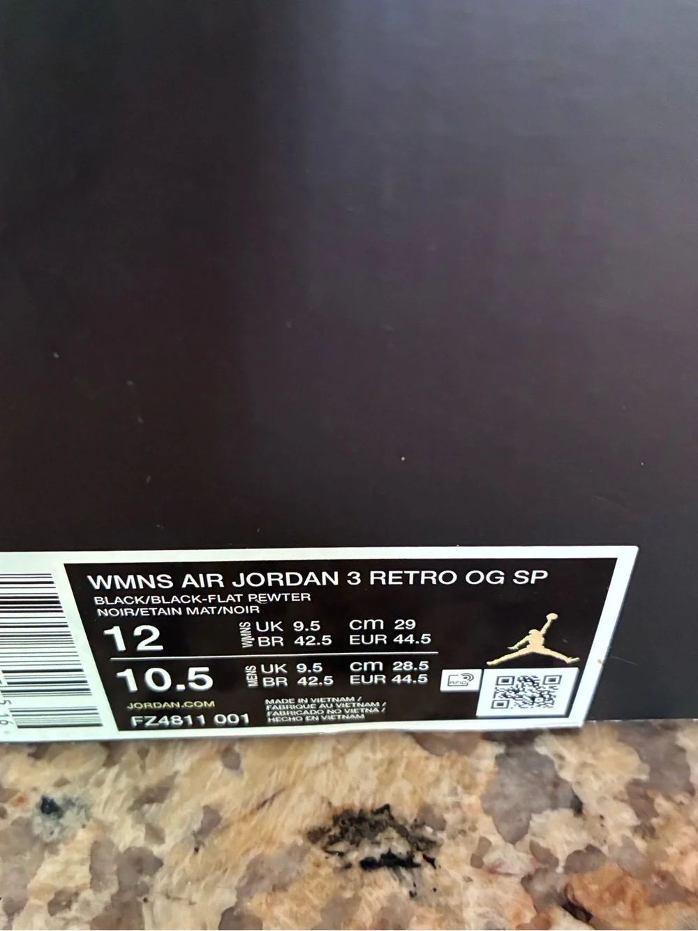NWT Air Jordan 3 x A Ma Maniére Shoes Size M10.5 — Includes Bonus White Laces